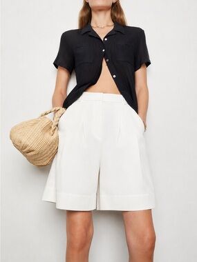 POSSE Wesley Shorts White Long Cotton White Size Medium